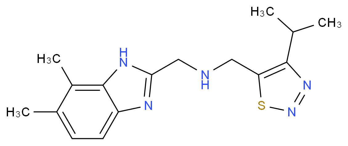 1-(6,7-dimethyl-1H-benzimidazol-2-yl)-N-[(4-isopropyl-1,2,3-thiadiazol-5-yl)methyl]methanamine_分子结构_CAS_)