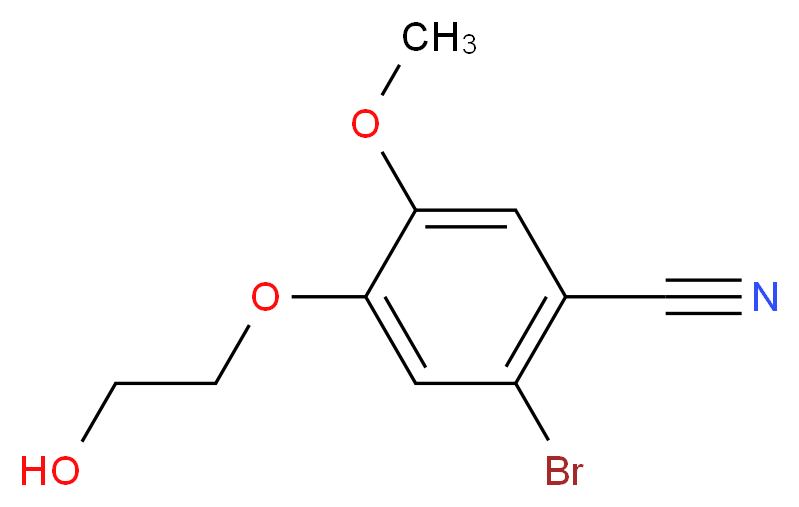 2-溴-4-(2-羟基乙氧基)-5-甲氧基苯甲腈_分子结构_CAS_832674-46-1)