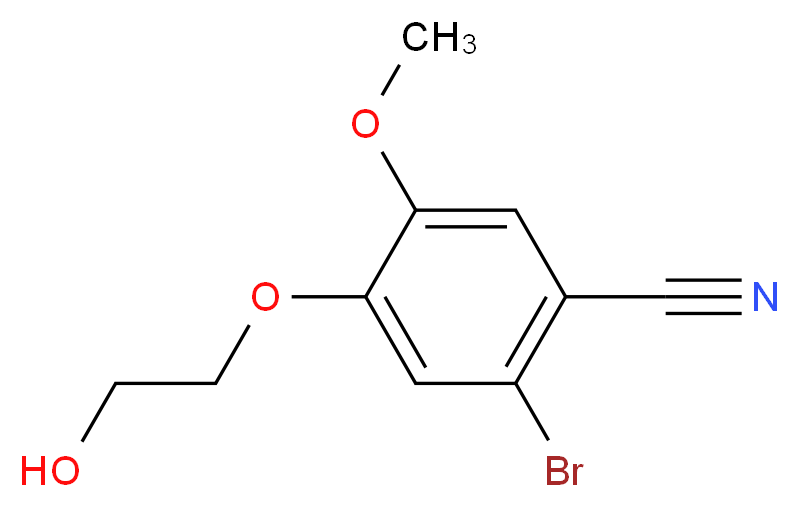 2-bromo-4-(2-hydroxyethoxy)-5-methoxybenzonitrile_分子结构_CAS_832674-46-1