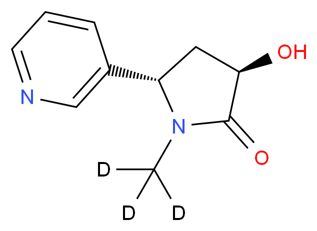 (3R,5S)-3-hydroxy-1-(<sup>2</sup>H<sub>3</sub>)methyl-5-(pyridin-3-yl)pyrrolidin-2-one_分子结构_CAS_159956-78-2