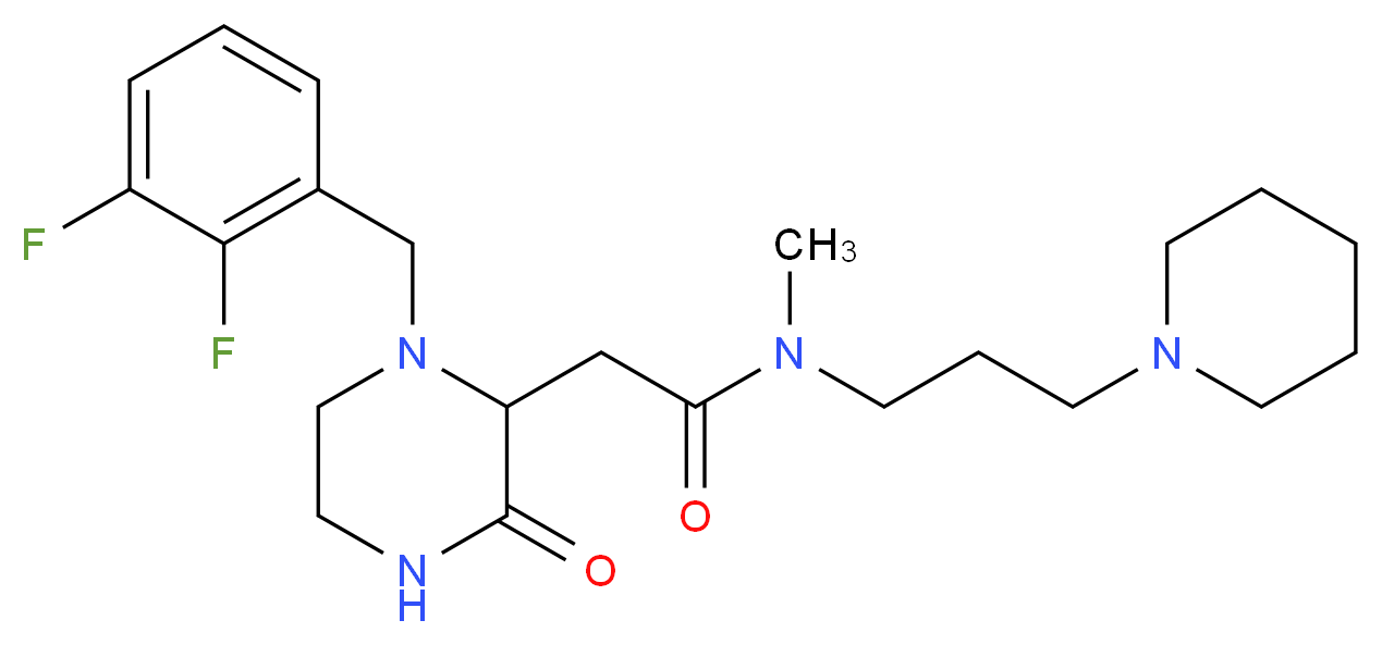 2-[1-(2,3-difluorobenzyl)-3-oxo-2-piperazinyl]-N-methyl-N-[3-(1-piperidinyl)propyl]acetamide_分子结构_CAS_)