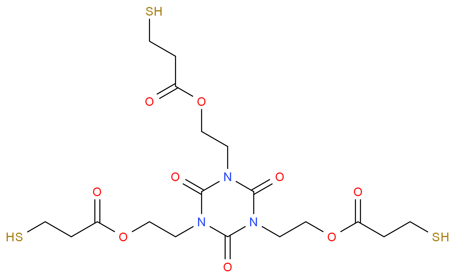 三[2-（3-巯基丙氧基）乙基]异氰脲酸酯_分子结构_CAS_36196-44-8)