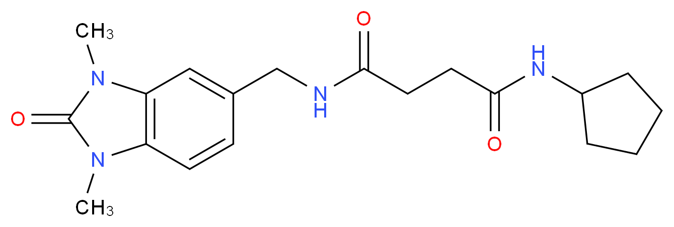 N-cyclopentyl-N'-[(1,3-dimethyl-2-oxo-2,3-dihydro-1H-benzimidazol-5-yl)methyl]succinamide_分子结构_CAS_)