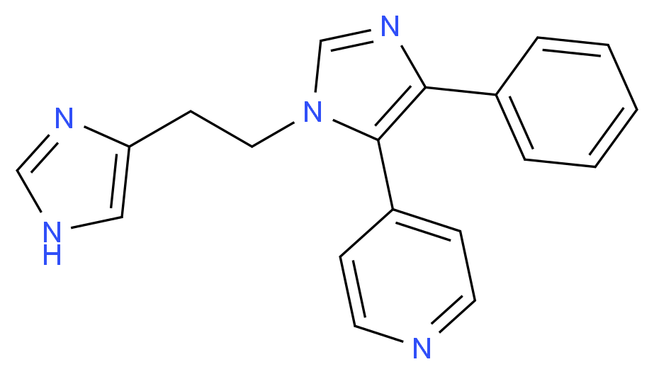 4-{1-[2-(1H-imidazol-4-yl)ethyl]-4-phenyl-1H-imidazol-5-yl}pyridine_分子结构_CAS_)