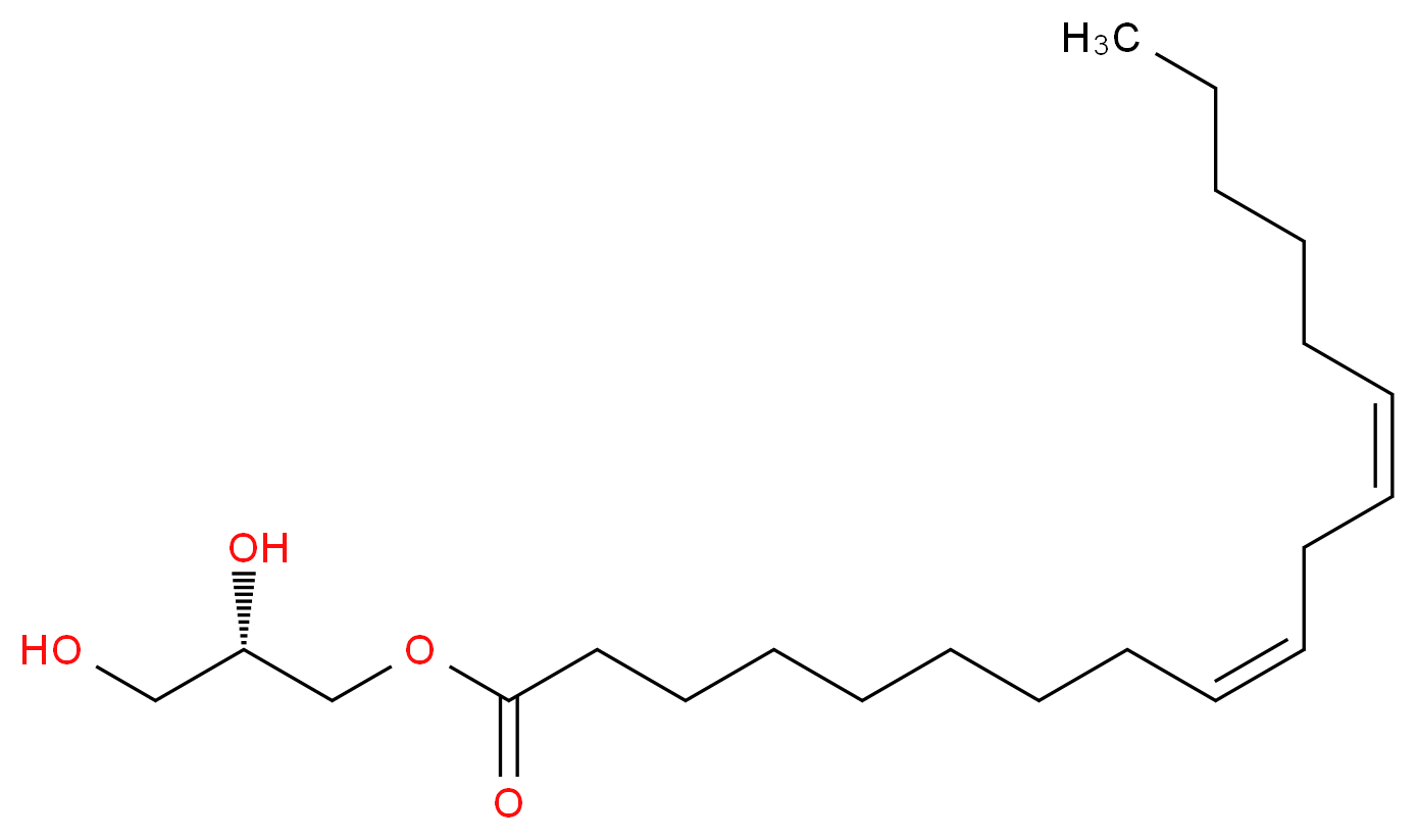 (2S)-2,3-dihydroxypropyl (9Z,12Z)-octadeca-9,12-dienoate_分子结构_CAS_67968-46-1