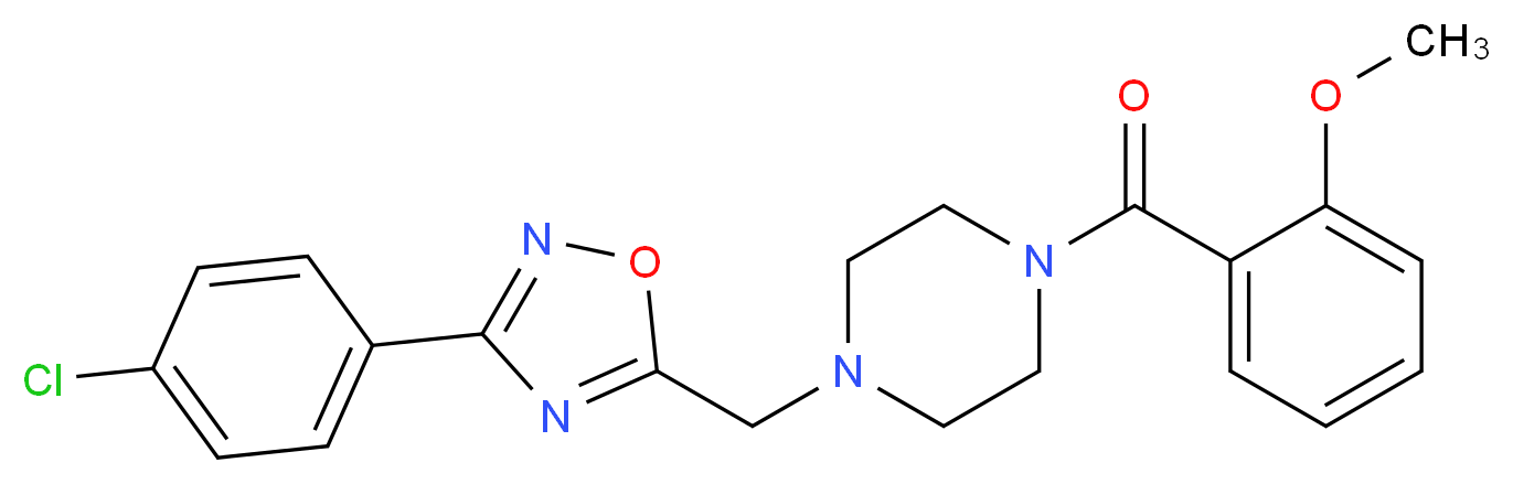 1-{[3-(4-chlorophenyl)-1,2,4-oxadiazol-5-yl]methyl}-4-(2-methoxybenzoyl)piperazine_分子结构_CAS_)