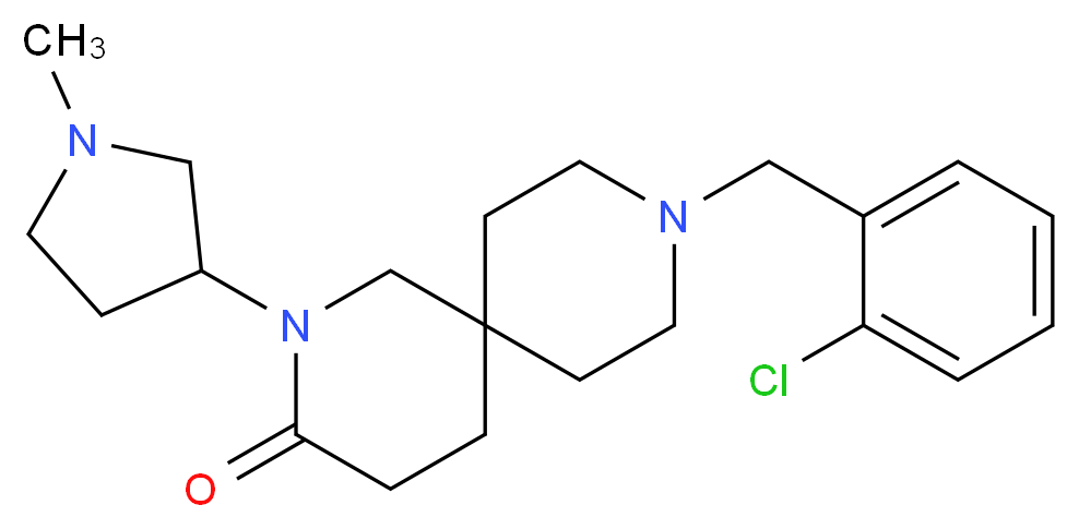 9-(2-chlorobenzyl)-2-(1-methylpyrrolidin-3-yl)-2,9-diazaspiro[5.5]undecan-3-one_分子结构_CAS_)