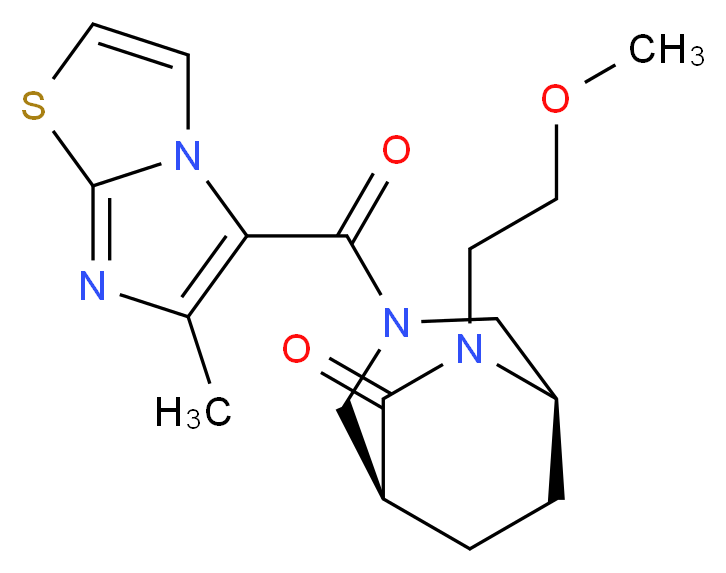 (1S*,5R*)-6-(2-methoxyethyl)-3-[(6-methylimidazo[2,1-b][1,3]thiazol-5-yl)carbonyl]-3,6-diazabicyclo[3.2.2]nonan-7-one_分子结构_CAS_)
