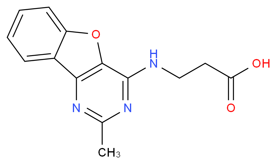 3-(2-Methyl-benzo[4,5]furo[3,2-d]pyrimidin-4-ylamino)-propionic acid_分子结构_CAS_)