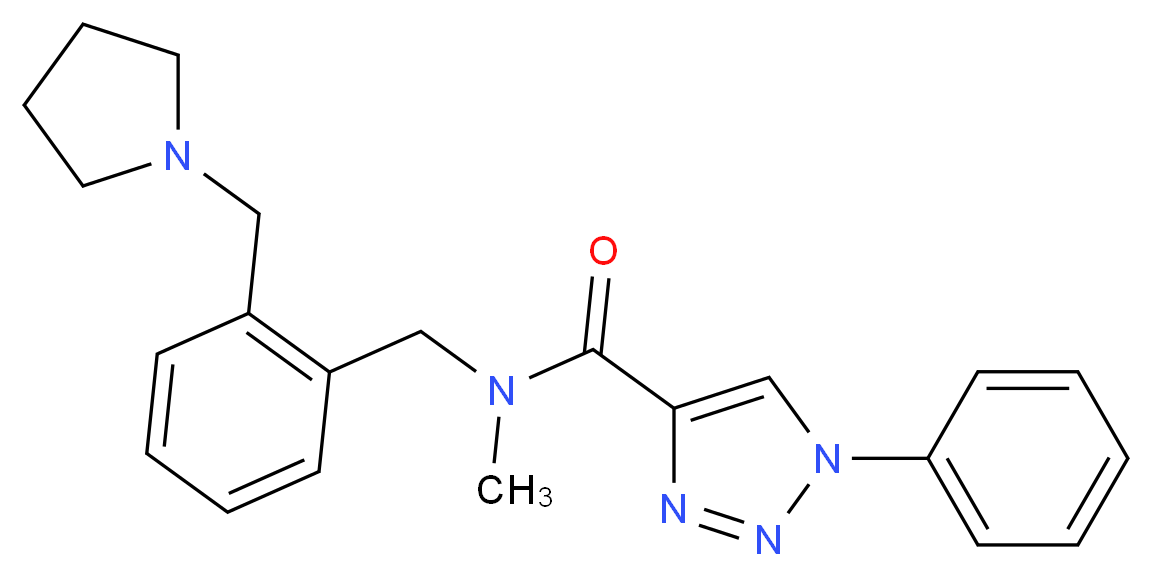 N-methyl-1-phenyl-N-[2-(1-pyrrolidinylmethyl)benzyl]-1H-1,2,3-triazole-4-carboxamide_分子结构_CAS_)