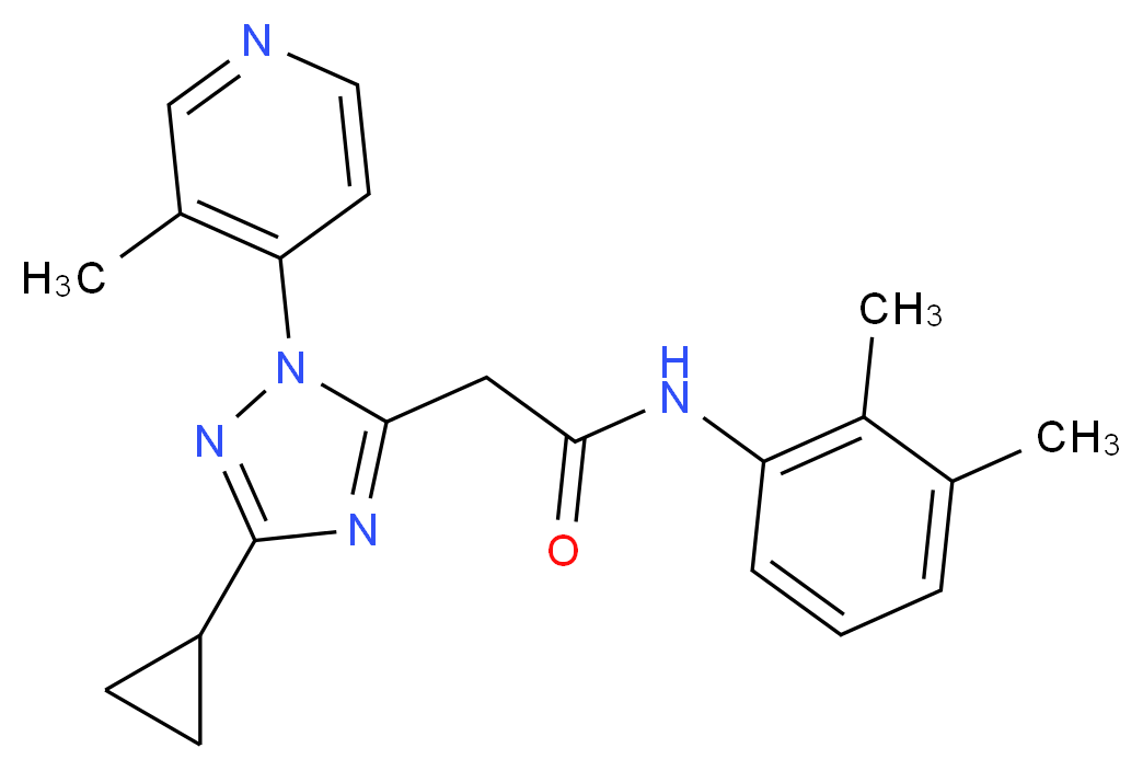 2-[3-cyclopropyl-1-(3-methylpyridin-4-yl)-1H-1,2,4-triazol-5-yl]-N-(2,3-dimethylphenyl)acetamide_分子结构_CAS_)