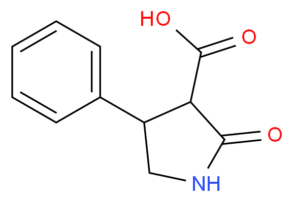 2-Oxo-4-phenylpyrrolidine-3-carboxylic acid_分子结构_CAS_77519-55-2)