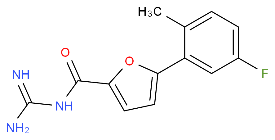N-carbamimidoyl-5-(5-fluoro-2-methylphenyl)furan-2-carboxamide_分子结构_CAS_852146-73-7