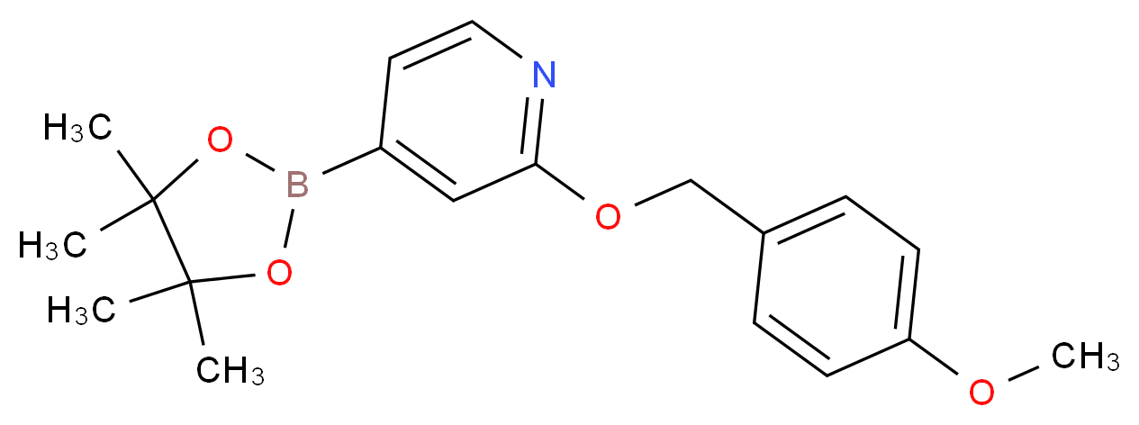 2-[(4-methoxyphenyl)methoxy]-4-(tetramethyl-1,3,2-dioxaborolan-2-yl)pyridine_分子结构_CAS_1346708-08-4