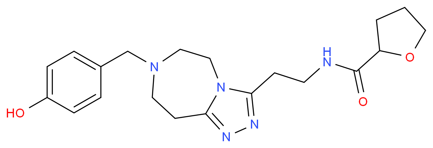 N-{2-[7-(4-hydroxybenzyl)-6,7,8,9-tetrahydro-5H-[1,2,4]triazolo[4,3-d][1,4]diazepin-3-yl]ethyl}tetrahydro-2-furancarboxamide_分子结构_CAS_)