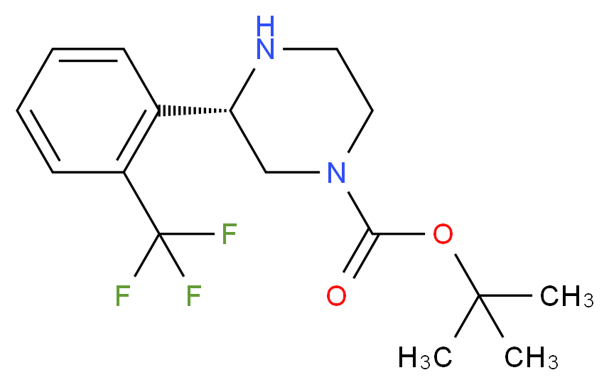 tert-butyl (3S)-3-[2-(trifluoromethyl)phenyl]piperazine-1-carboxylate_分子结构_CAS_1228571-08-1