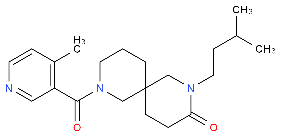 2-(3-methylbutyl)-8-[(4-methyl-3-pyridinyl)carbonyl]-2,8-diazaspiro[5.5]undecan-3-one_分子结构_CAS_)