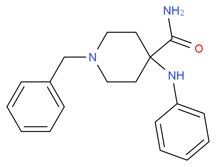 4-(Phenylamino)-1-benzyl-4-piperidinecarboxamide_分子结构_CAS_1096-03-3)