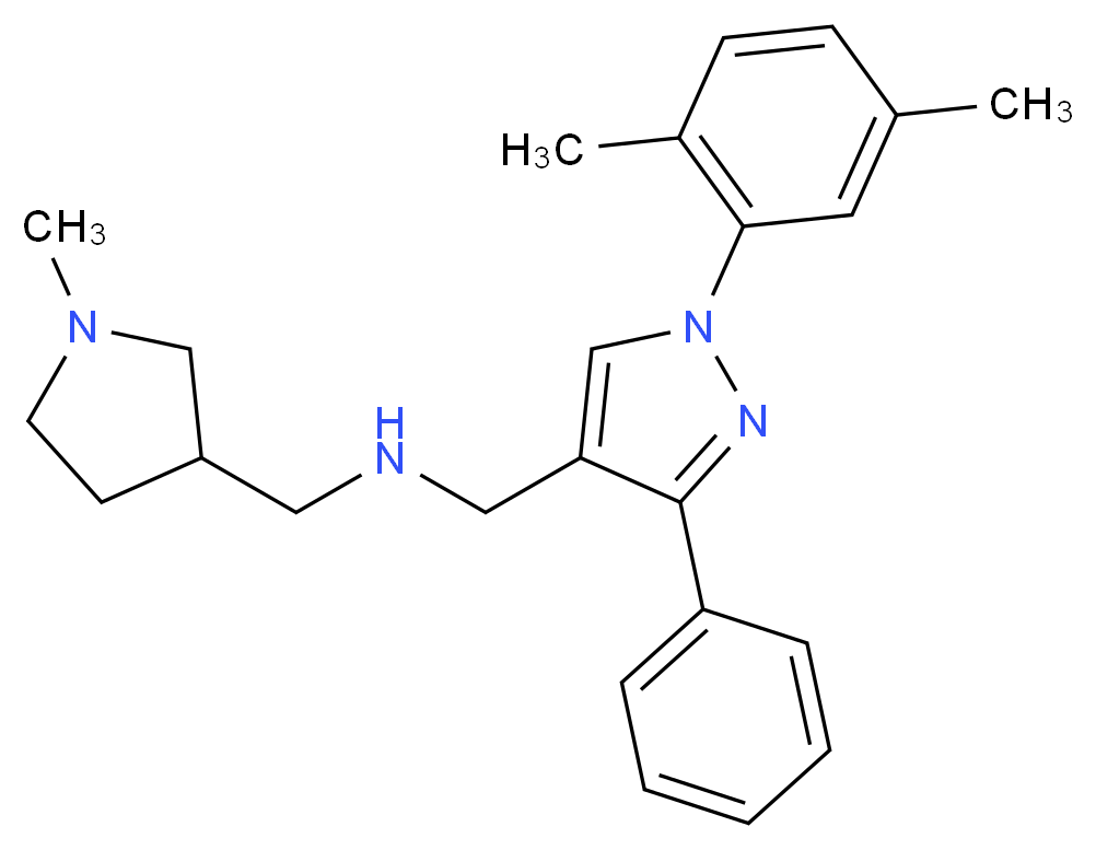 1-[1-(2,5-dimethylphenyl)-3-phenyl-1H-pyrazol-4-yl]-N-[(1-methyl-3-pyrrolidinyl)methyl]methanamine_分子结构_CAS_)