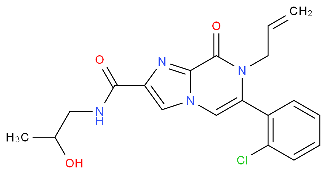 7-allyl-6-(2-chlorophenyl)-N-(2-hydroxypropyl)-8-oxo-7,8-dihydroimidazo[1,2-a]pyrazine-2-carboxamide_分子结构_CAS_)