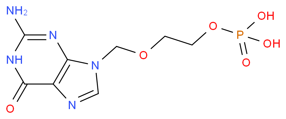 {2-[(2-amino-6-oxo-6,9-dihydro-1H-purin-9-yl)methoxy]ethoxy}phosphonic acid_分子结构_CAS_66341-16-0