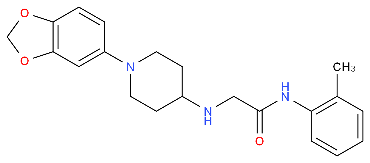 2-{[1-(1,3-benzodioxol-5-yl)piperidin-4-yl]amino}-N-(2-methylphenyl)acetamide_分子结构_CAS_)