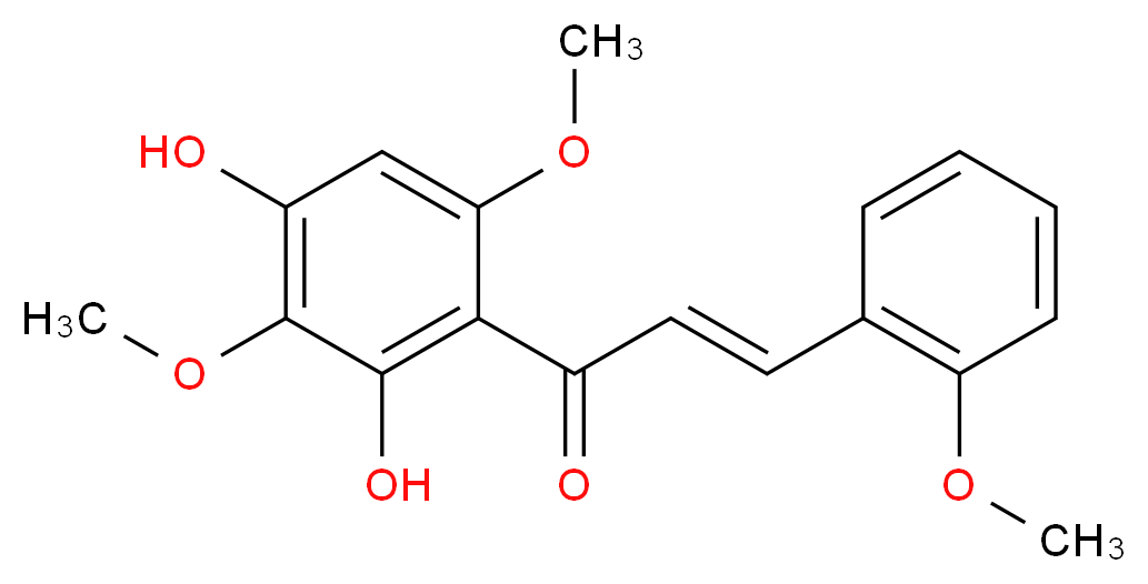 (2E)-1-(2,4-dihydroxy-3,6-dimethoxyphenyl)-3-(2-methoxyphenyl)prop-2-en-1-one_分子结构_CAS_100079-39-8