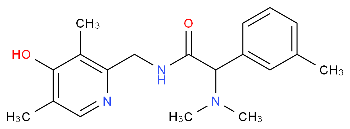 2-(dimethylamino)-N-[(4-hydroxy-3,5-dimethylpyridin-2-yl)methyl]-2-(3-methylphenyl)acetamide_分子结构_CAS_)