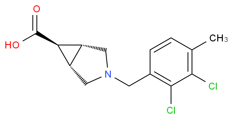 (1R*,5S*,6r)-3-(2,3-dichloro-4-methylbenzyl)-3-azabicyclo[3.1.0]hexane-6-carboxylic acid_分子结构_CAS_)