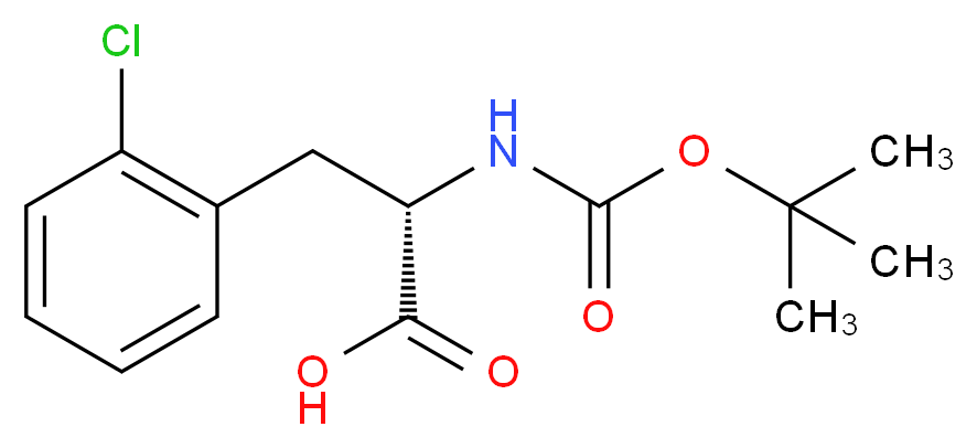 (2S)-2-{[(tert-butoxy)carbonyl]amino}-3-(2-chlorophenyl)propanoic acid_分子结构_CAS_114873-02-8