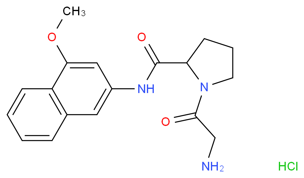 1-(2-aminoacetyl)-N-(4-methoxynaphthalen-2-yl)pyrrolidine-2-carboxamide hydrochloride_分子结构_CAS_100929-90-6