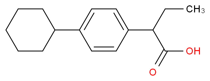 2-(4-cyclohexylphenyl)butanoic acid_分子结构_CAS_41641-69-4