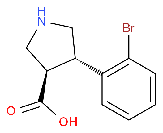 (3R,4S)-4-(2-bromophenyl)pyrrolidine-3-carboxylic acid_分子结构_CAS_1260591-01-2)