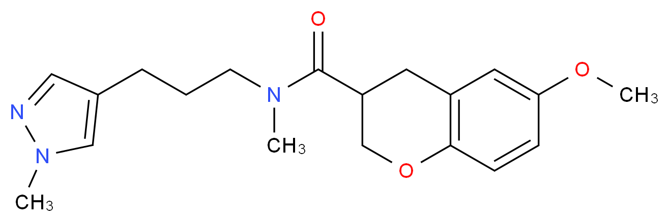 6-methoxy-N-methyl-N-[3-(1-methyl-1H-pyrazol-4-yl)propyl]-3-chromanecarboxamide_分子结构_CAS_)