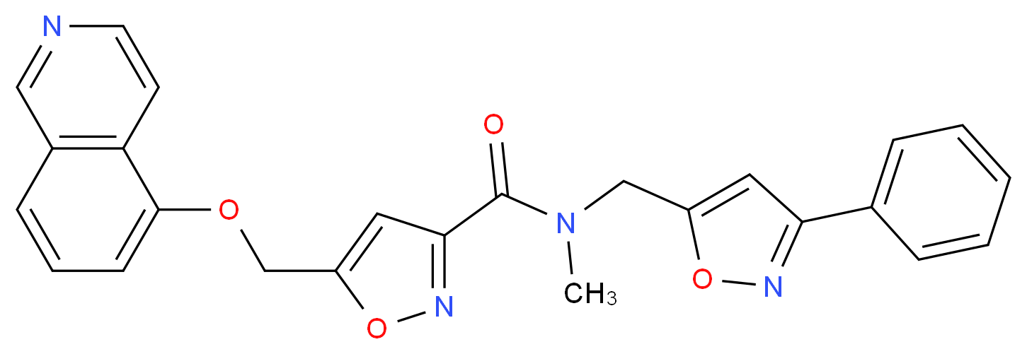5-[(5-isoquinolinyloxy)methyl]-N-methyl-N-[(3-phenyl-5-isoxazolyl)methyl]-3-isoxazolecarboxamide_分子结构_CAS_)