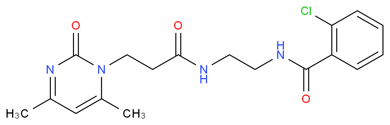 2-chloro-N-(2-{[3-(4,6-dimethyl-2-oxopyrimidin-1(2H)-yl)propanoyl]amino}ethyl)benzamide_分子结构_CAS_)