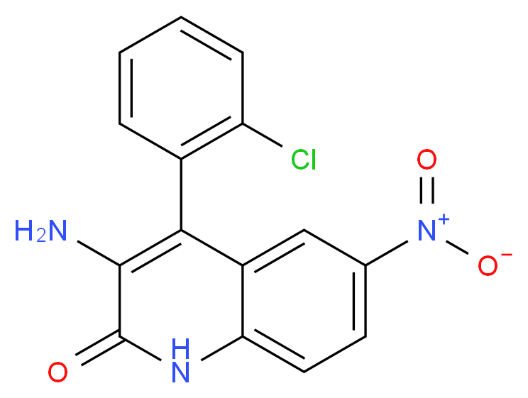 3-Amino-4-(2-chlorophenyl)-6-nitro-2(1H)-quinolinone(Clonazepam Impurity)_分子结构_CAS_55198-89-5)