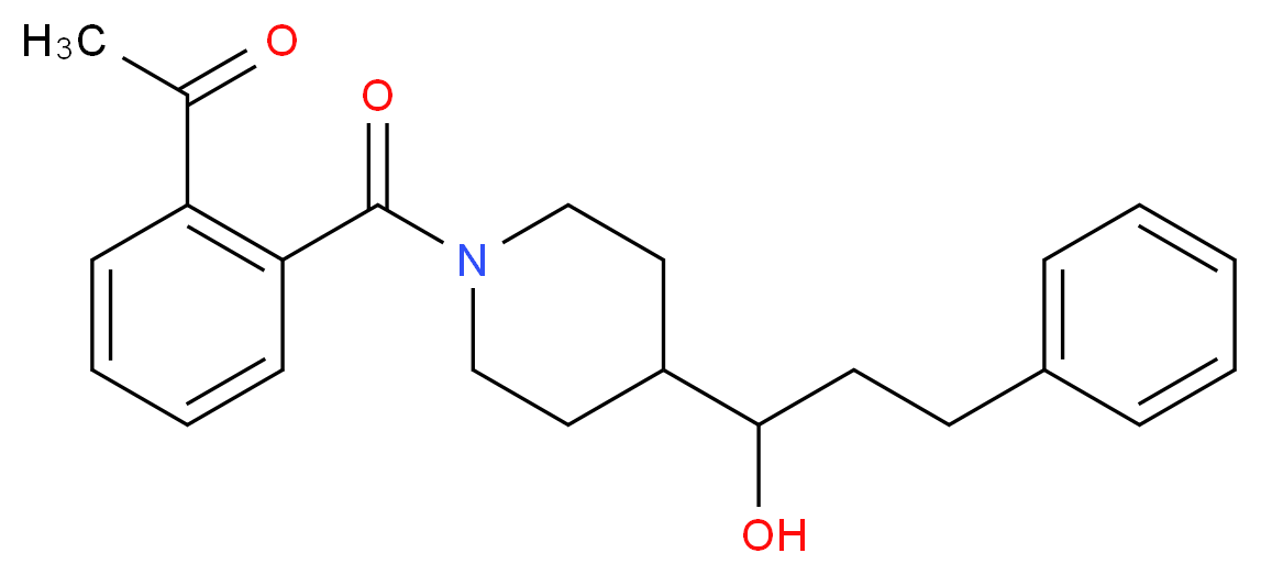 1-(2-{[4-(1-hydroxy-3-phenylpropyl)-1-piperidinyl]carbonyl}phenyl)ethanone_分子结构_CAS_)