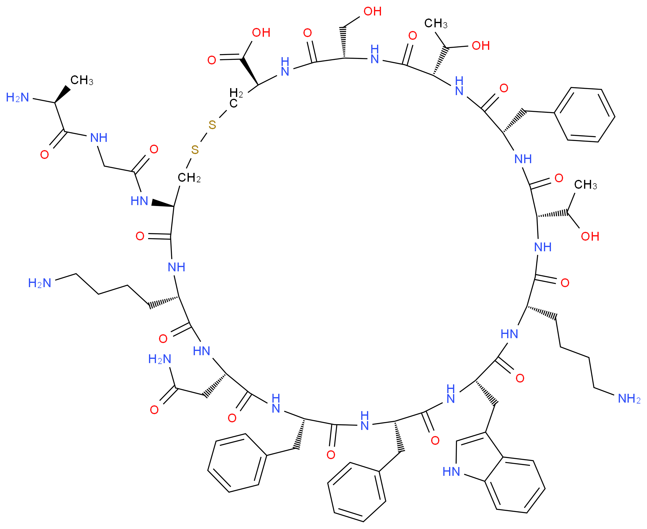 SOMATOSTATIN &gamma;-IRRADIATED_分子结构_CAS_38916-34-6)