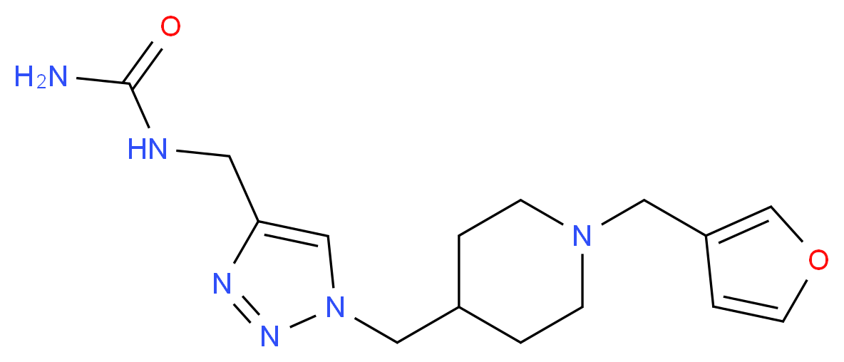N-[(1-{[1-(3-furylmethyl)-4-piperidinyl]methyl}-1H-1,2,3-triazol-4-yl)methyl]urea_分子结构_CAS_)