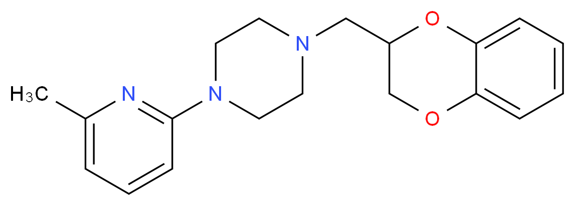 1-(2,3-dihydro-1,4-benzodioxin-2-ylmethyl)-4-(6-methyl-2-pyridinyl)piperazine_分子结构_CAS_)
