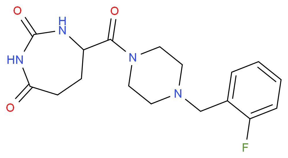 7-{[4-(2-fluorobenzyl)piperazin-1-yl]carbonyl}-1,3-diazepane-2,4-dione_分子结构_CAS_)