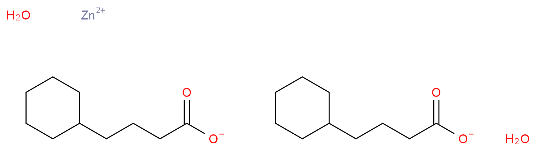 zinc(2+) ion bis(4-cyclohexylbutanoate) dihydrate_分子结构_CAS_38582-18-2