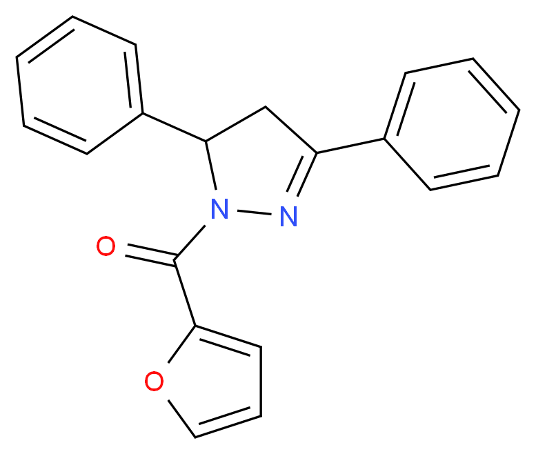 1-(furan-2-carbonyl)-3,5-diphenyl-4,5-dihydro-1H-pyrazole_分子结构_CAS_701226-08-6