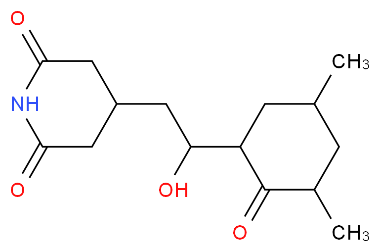 4-[2-(3,5-dimethyl-2-oxocyclohexyl)-2-hydroxyethyl]piperidine-2,6-dione_分子结构_CAS_66-81-9
