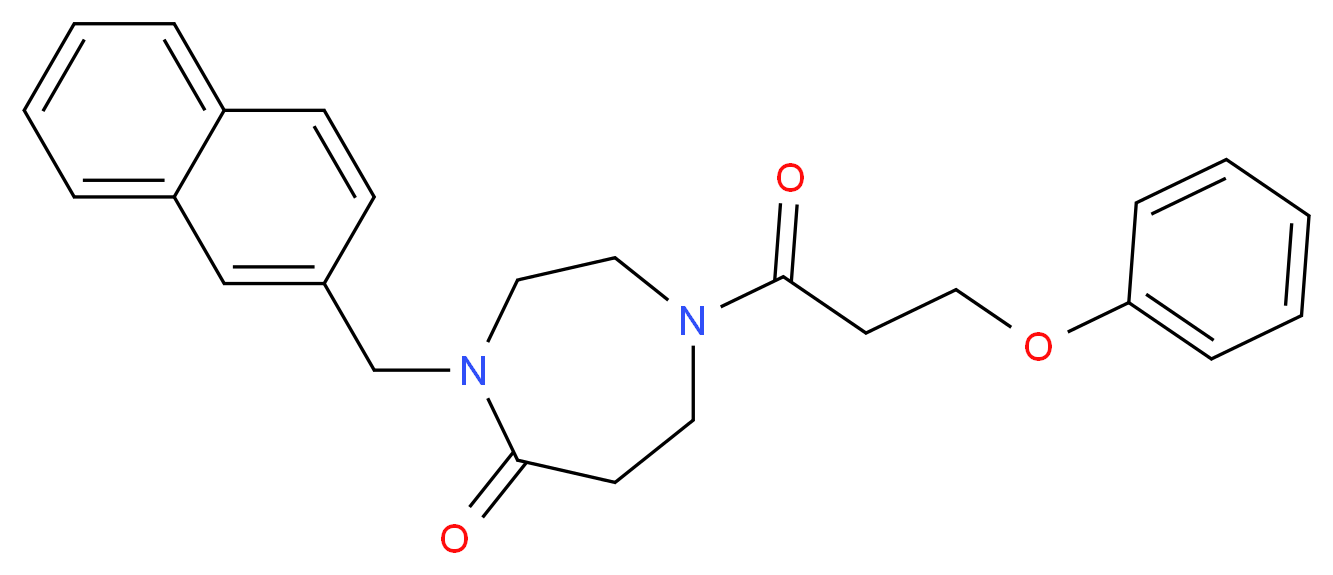 4-(2-naphthylmethyl)-1-(3-phenoxypropanoyl)-1,4-diazepan-5-one_分子结构_CAS_)