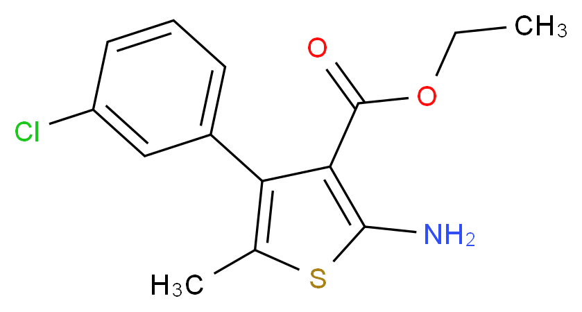 Ethyl 2-amino-4-(3-chlorophenyl)-5-methylthiophene-3-carboxylate_分子结构_CAS_)