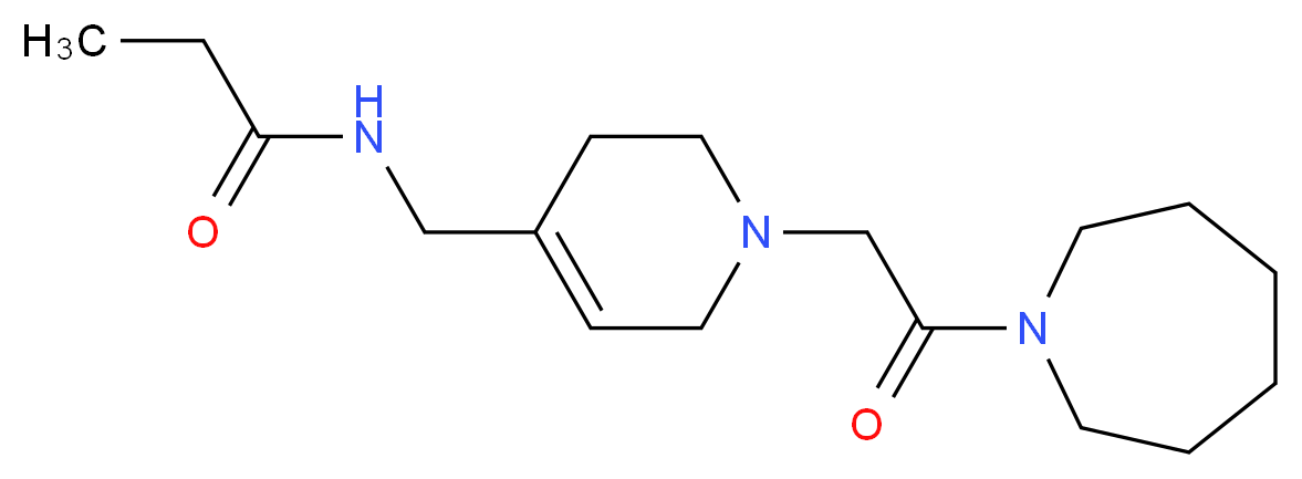 N-{[1-(2-azepan-1-yl-2-oxoethyl)-1,2,3,6-tetrahydropyridin-4-yl]methyl}propanamide_分子结构_CAS_)