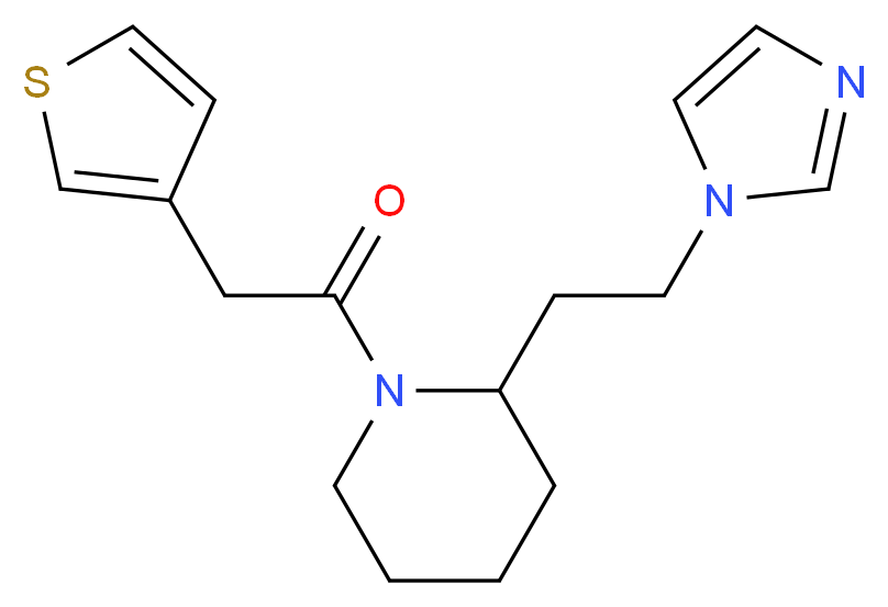 2-[2-(1H-imidazol-1-yl)ethyl]-1-(3-thienylacetyl)piperidine_分子结构_CAS_)