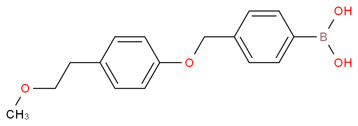 4-[(4′-(2-甲氧基乙基)苯氧基)甲基]苯硼酸_分子结构_CAS_870779-00-3)